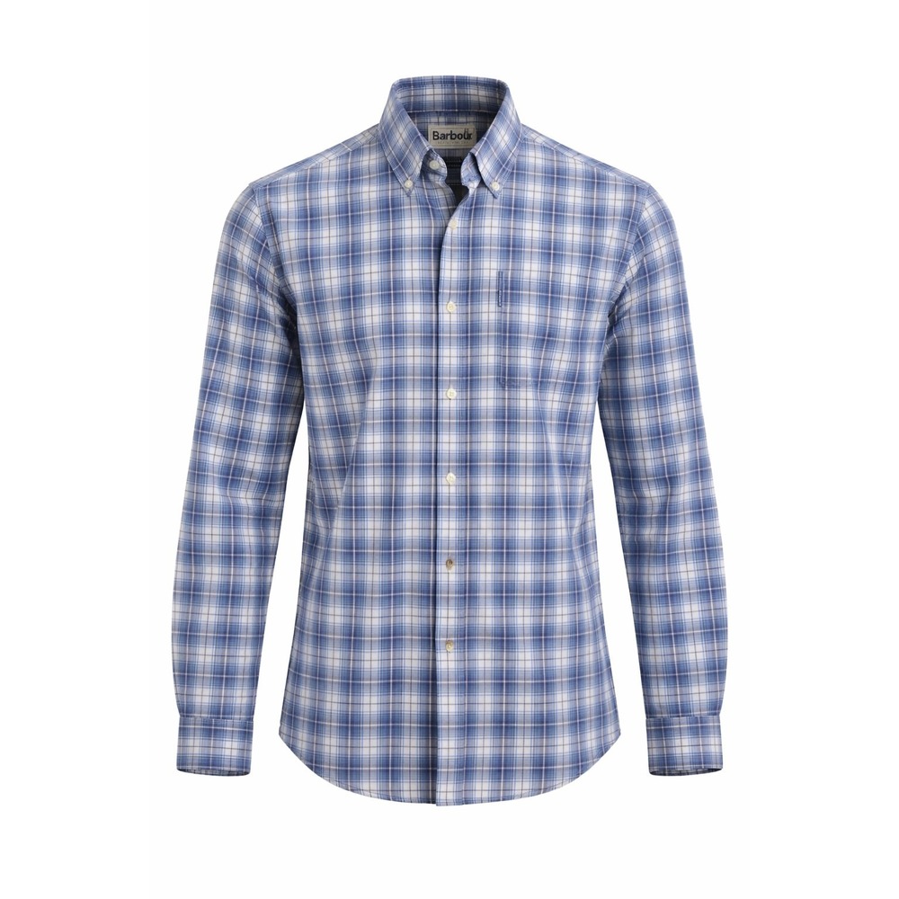 Barbour Leo Tailored-fit Blue Plaid Button-down Shirt  Size M